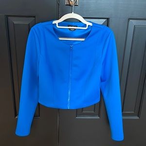 LIKE NEW! BEBE Fully Lined Royal Blue Cropped Jacket